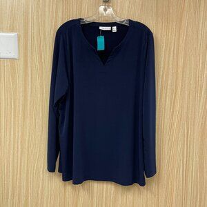 Susan Graver navy top size XL